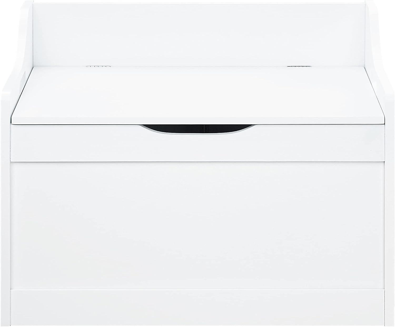 RAAMZO Wood Modern Storage Bench Toy Box Blanket Chest Trunk with Safety Hinged Lid in White Finish: Home Improvement