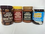 Trader Joe's Cookie Butter Combo 1) Speculoos Smooth Cookie Butter; 2) Speculoos Crunchy Cookie Butter; 3) Speculoos Cookie & Cocoa Swirl; 4) Cookies & Creme Cookie Butter (Total 4 Jars)