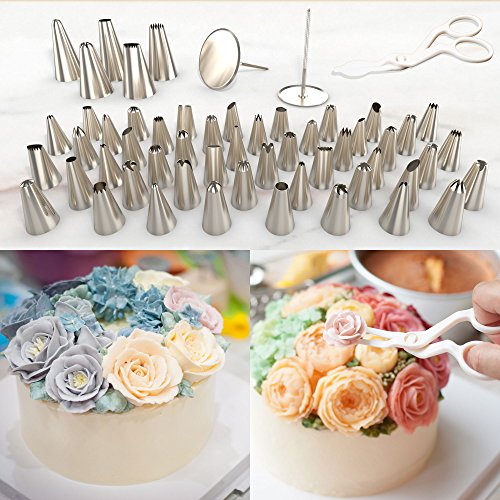 Cake Decorating Supplies with Cake Turntable - The Biggest 80 PCS Baking Supplies - Exclusive Cake Decorating Kit - Baking Set : Piping Bags and Decorating Tips - Decorating Turntable other Baking Kit