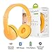 Wireless Bluetooth Headphones for Kids - BuddyPhones PLAY | Kids Safe Volume Limited to 75, 85 or 94 dB | Foldable with 14-Hour Battery Life | Optional Cable for Audio Sharing | Yellow