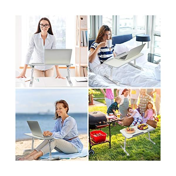 autumndeer Laptop Stand Computer Desk, Adjustable Laptop Table, Bed Tray, Lap Desks Bed Table for Eating, Bed Desk…