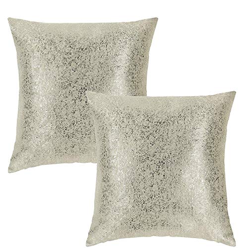 SUO AI TEXTILE Throw Pillow Case Cushion Covers Thick Throw Pillowcase Squar Throw Pillowcase with Zipper for Bedroom Livingroom,18"x18"(45cmx45cm),Beige,2 Pieces