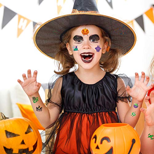 180pcs Assorted Halloween Tattoos, 30 Designs including 36 Glow in the Night Children Tattoos Halloween Trick or Treat Ghost Monster Pumpkin Tattoos - Thumbnail 3