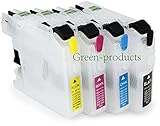 green-products empty LC101 LC103 LC105 LC107 Refillable Ink Cartridges with Auto Reset Chips for Brother MFC-J285DW, MFC-J4310DW, MFC-J4410DW, MFC-J4510DW, MFC-J4610DW, MFC-J470DW, MFC-J475DW