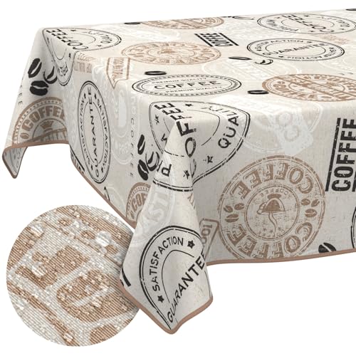 Fabric Tablecloth Washable Table Linen Tablecloth Cotton Polyester Coffee 100 x 140 cm Indoor/Outdoor Tablecloth