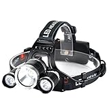 Pulomi Headlamp 4 Modes Flashlight CREE XM-L T6+2R5 LED With Batteries USB Charger For Outdoor
