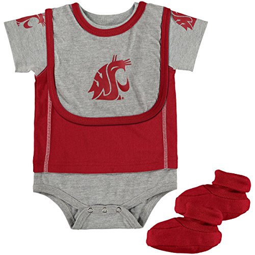 Washington State Cougars Baby Lil Jersey Bodysuit Bib and Booties Set