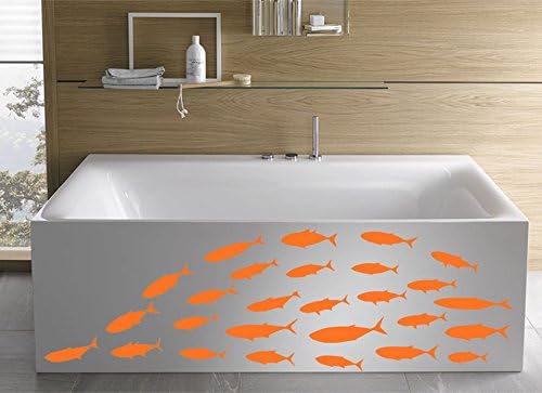 Wandsticker4u Wandtattoo Fische I Farbe Orange I Wandsticker Badezimmer Unterwasserwelt Fliesen Aufkleber Bad Deko Kinder Fisch Sticker Kinderzimmer See Meer Meerestiere Amazon De Kuche Haushalt
