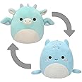Squishmallows 8"" Flip a Mallows Miles The Dragon/Lune The Loch Ness Monster Plush Stuffed Animal Toy, Blue