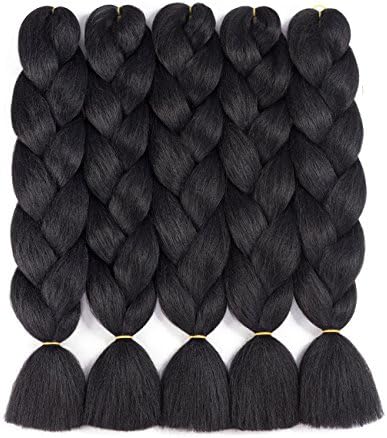 Alissa Jumbo Braiding Hair Extensions High Temperature Kanekalon Synthetic Ombre Twist Hair Multiple Tone Colored Jumbo Braiding Hair (24'', 1#)