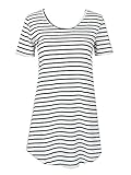 MiYang Women's Short Sleeve Casual Blouse Striped T-shirt Dress