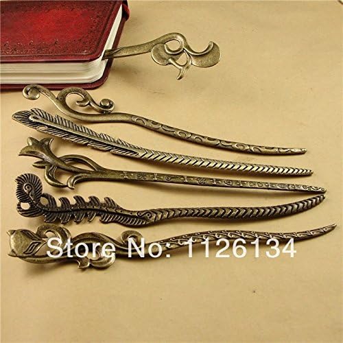 7 Mixed Shape Zinc Alloy Antique Bronze and Silver Plated Bookmark 10 Pieces / Lot