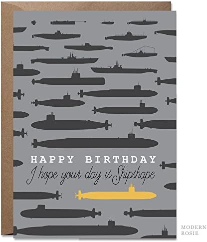 Shipshape - 5x7 Submarine Birthday Card