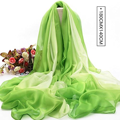 ZHANGYONG Spring and summer long scarf scarf female sun beach towel multifunctional rectangular 180cm140cm shawl,Emerald green