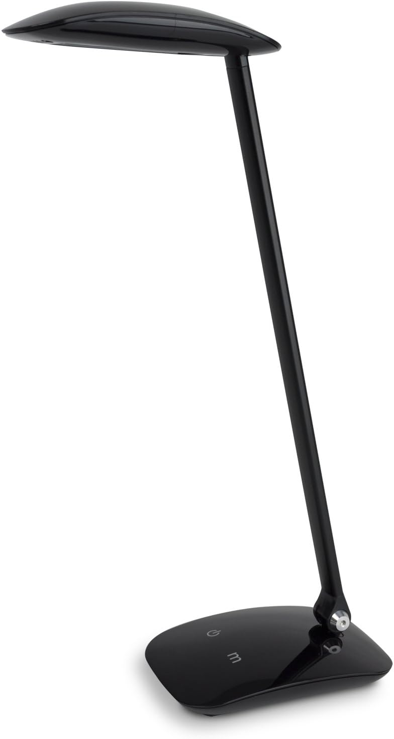 Newhouse Lighting 5W Designer LED Desk Lamp w/Brightness Dimmer and USB Charging Port, Black