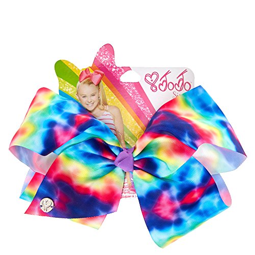 Claire s Girl s JoJo Siwa Large Rainbow Tie-Dye Signature Hair Bow