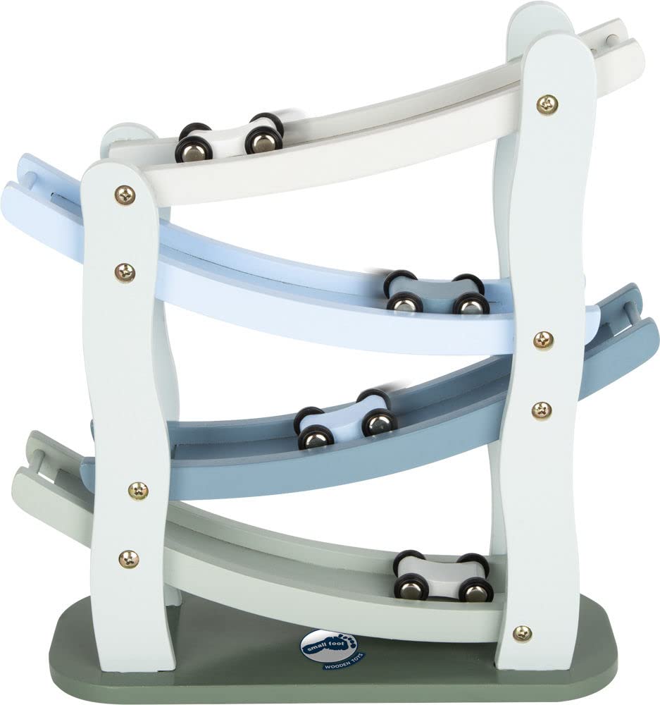 Small Foot Cascade Style Wooden Race Track with Four Wooden Cars for Children Aged 3+ 11651 25 x 10 x 29 cm Blue