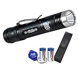 Eagletac D25LC2 Tactical 1200 Lumens Cree XM-L2 LED Flashlight, 2x CR123A Batteries and LumenTac Keychain Light