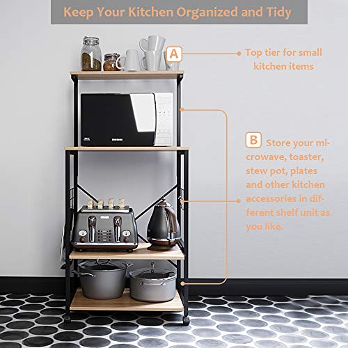 BESTIER Kitchen Baker's Rack with Oven Mitts and 10 Side Hooks Utility