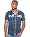 True Rock Men's New York Slim Fit Pinstripe Baseball Jersey