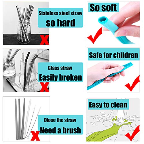 Reusable Silicone Straws,Openable Silicone Straw,Easy to clean Reusable