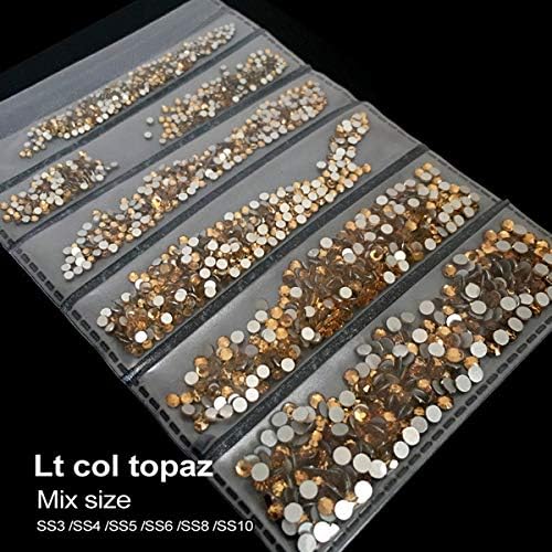 Super Shiny .Crystal AB SS3 SS4 SS5 SS6 SS8 SS10 Mix Sizes Pack Flatback Rhinestones Nail Rhinestoens For Nails 3D Nail Art Lt Col topaz