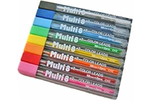 Pentel Arts 8 Colour Pencil Lead Refill (2.0mm), Assorted Colors (BCEGFKPS) 8-Pk