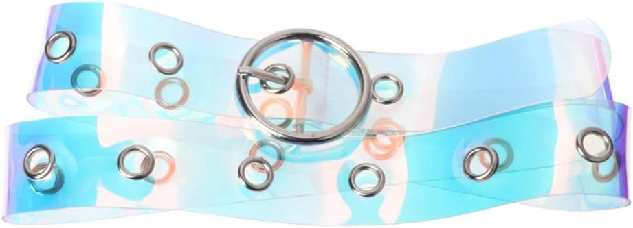 Fashion Colorful Transparent Clear Holographic Waist Belt for Women Girls Jeans Shorts Pants