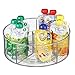 mDesign Divided Lazy Susan Turntable Storage Container for Kitchen Cabinet, Pantry, Refrigerator, Countertop Food Safe - Spinning Organizer for Kids/Toddler's Food Pouches - 5 Sections, Clear primary