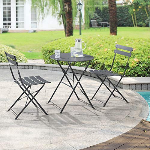 ADHW Tisch 2 Stühle Sitzgruppe Balkonset Gartengarnitur – Bild 3