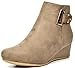 DREAM PAIRS LANG Women's Stylish Winter Faux Fur Lining Side Zipper Low Wedge Heel Booties Shoes