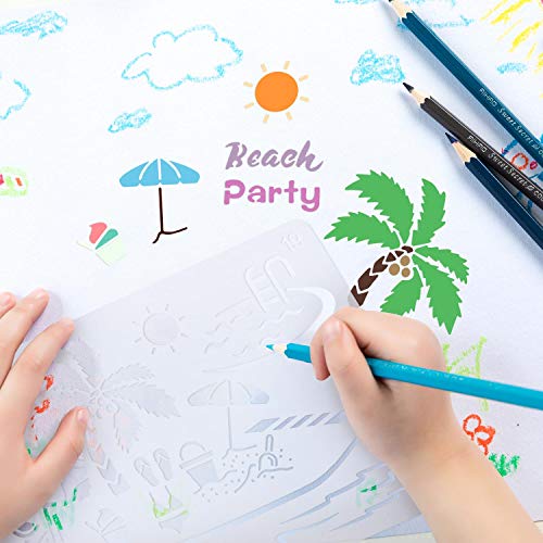 22 Pcs Plastic Drawing Stencils Painting Templates Set for Kids,DIY Scrapbook,Painting Craft,Bullet Journal (10.2 X 7.1 inch) - Thumbnail 6