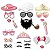 Sweet 16 Birthday Photo Booth Props Party Kit(44Counts),Konsait Funny Sweet Sixteen Photo Props with Sticks Pink Decor Great for 16th Happy Birthday Party Favors Supplies for Girls