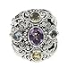 NOVICA Artisan Handmade Amethyst Blue Topaz Cocktail Ring Balinese Silver Sterling Citrine Multigem Multicolor Stone Indonesia Animal Themed 'Butterfly Queen'