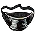 AIWENSI Stylish Hologram Fanny Pack Water-resistant, Hard PVC Laser Bum Bag for Rave Festival Beach Waist Bags, Black