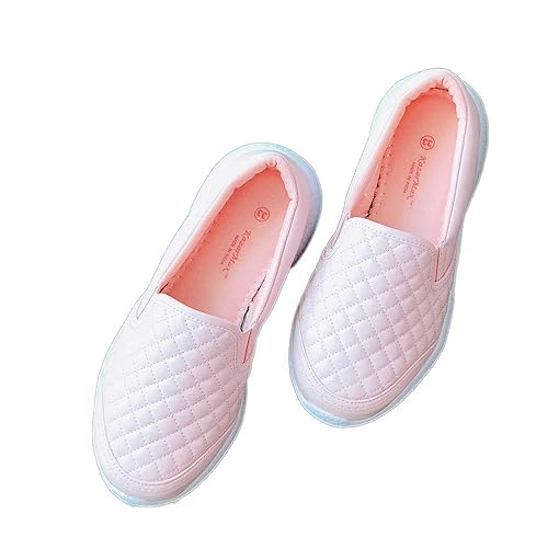 pink quilted slip on shoes