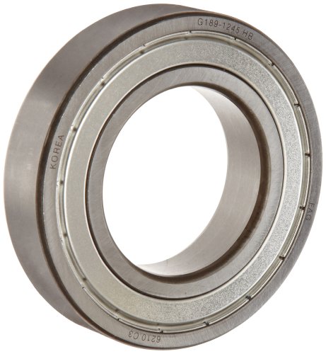 FAG 6204-2ZR-C3 Deep Groove Ball Bearing, Single Row, Double Shielded, Steel Cage, C3 Clearance, Metric, 20mm ID, 47mm OD, 14mm Width, 15000rpm Maximum Rotational Speed, 1470lbf Static Load Capacity, 2860lbf Dynamic Load Capacity