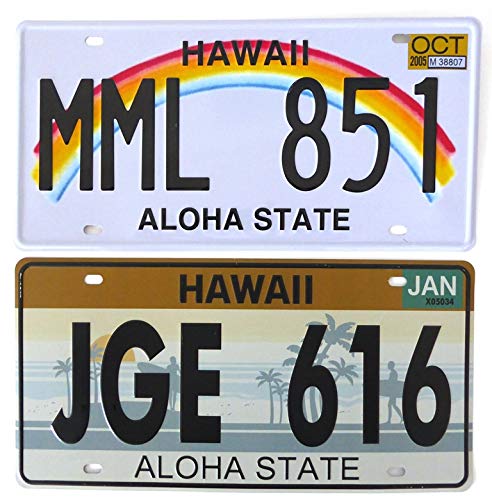 OPO 10 - Set of 2 USA metal car license plates - replicas of real American plates HAWAII