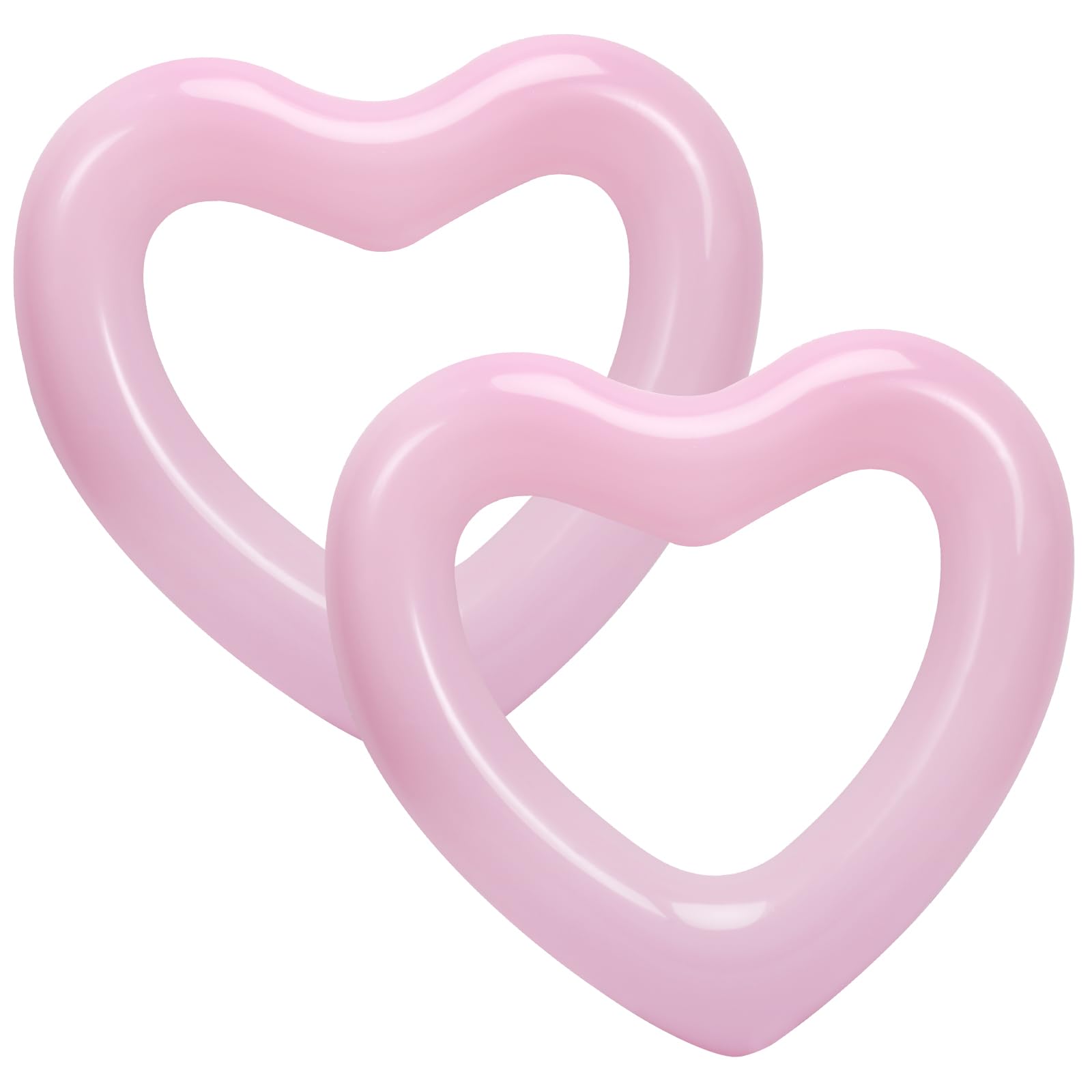 Photo 1 of HeySplash Heart Pool Float, Heart Shaped Summer Swimming Pool Float Loungers Tube Ring Floatie, Water Fun Beach Party Toys for Adults, 2 Pack, 120 cm Diameter - Pink
