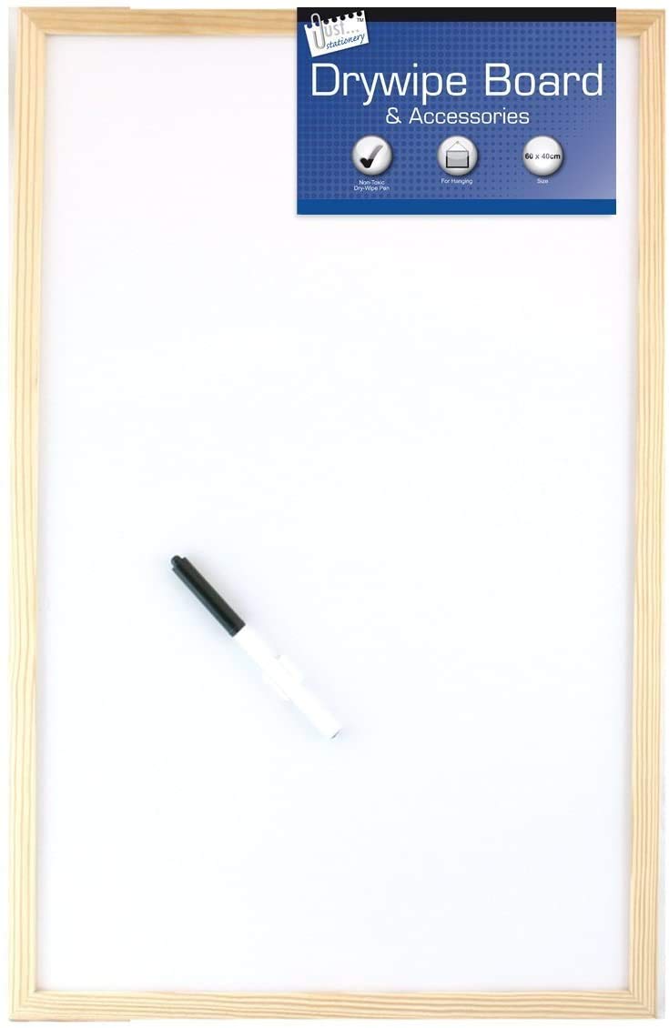 Tallon Just Stationery 600x400mm Pine Frame Dry Wipe Board