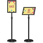 Relx Sign Holder Stand 8.5x11 inch - Adjustable Floor Standing Sign Holder - Signage Stand with Snap-Open Frame Display for Malls,Schools,Restaurants