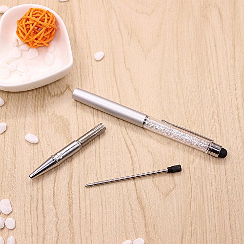 REFURBISHHOUSE 8PCS Random Colorful Crystal Pen Diamond Ballpoint Pens Fashion Creative Stylus Touch Pen Novelty Gift Office Material School Supplies