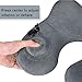 JUROGAN Travel Pillow Inflatable Velvet Neck Support for Machine Washable Grey
