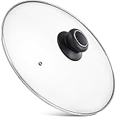 12 Inch Pan Lid, Tempered Glass Cover for Pots, Skillets &amp; Frying Pan | Clear Cookware &amp; Bakeware Lids with Heat-Resistant Handle, Fits Lodge Cast Iron Skillet