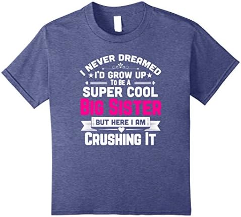 Kids Super Cool Big Sister Gift Apparel Shirt 8 Heather Blue