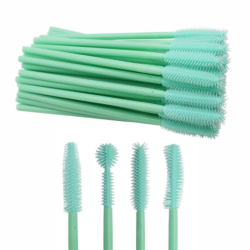 Photo 1 of Mascara Brushes, Eyelash Comb Lashes Eyebrow Brush Separator Eyelashes Definer Lash Eye Brow Grooming Cosmetic Tool 4 Silicone Shapes Comb, 48 Pcs, Mint Green