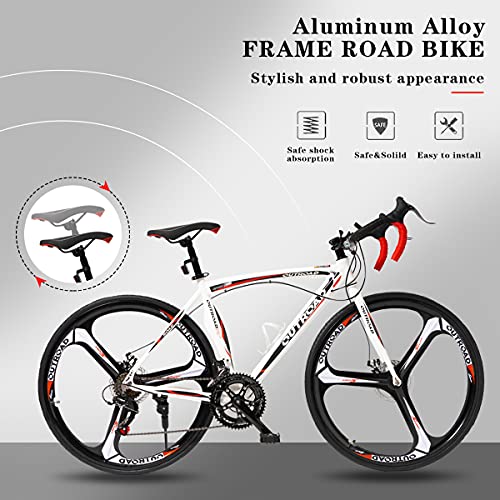 Max4out Road Bike,700c Racing Bike Lightweight Stiffness Aluminum Frame