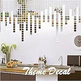 Creative Luxury 100pcs 2x2cm Fashion Silver 3D Mirror Wall Sticker Mosaic Mirror Sofa Living Room Decoration Bedroom Wall Mirror Wall Decor Background