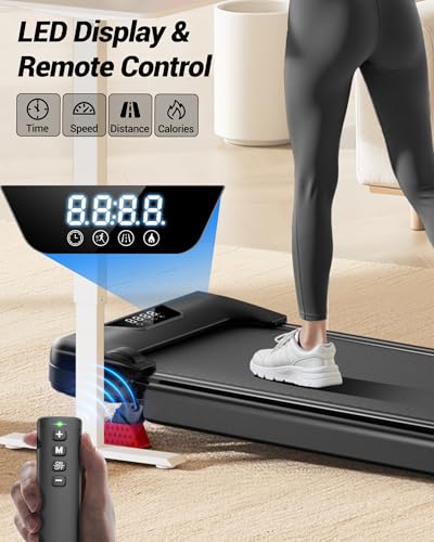 Treadmill with 15% Incline Walking Pad Running Machine 10KM/H 3HP Motor | Under Desk Electric Folding Treadmills 4-in-1 for Home Compact Portable Quiet 136KG Capacity with Remote Control LED Display