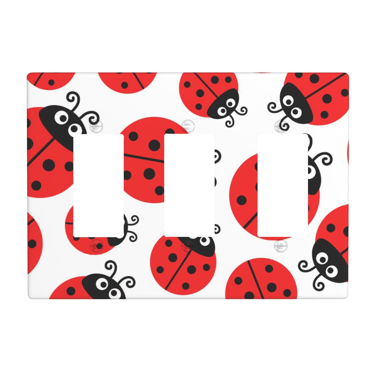 Pznen Light Switch Cover, Ladybug Red Black Polka